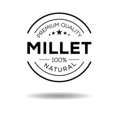 Creative (Millet), Millet label, vector illustration.