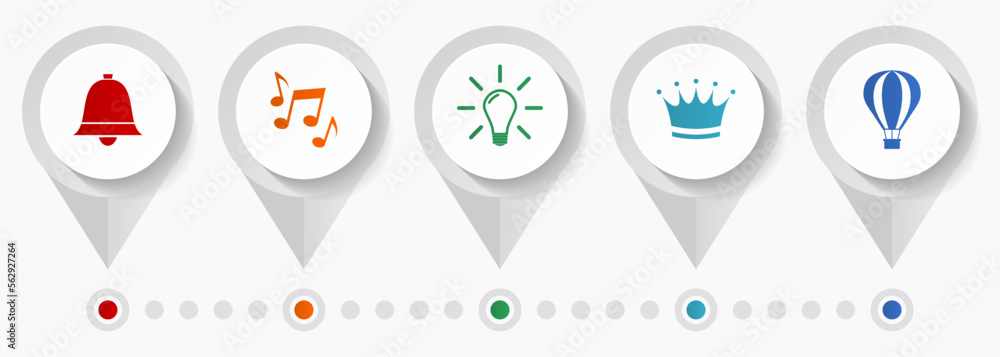 Poster internet vector icons, flat design web pointers collection, business concept infographic template