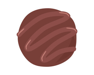 チョコレートのイラスト　トリュフ　バレンタイン