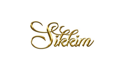 India City Name Gold Text for event backdrop