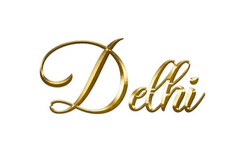 India City Name Gold Text for event backdrop