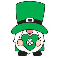 Cartoon cute St patrick's day Gnome character vector.