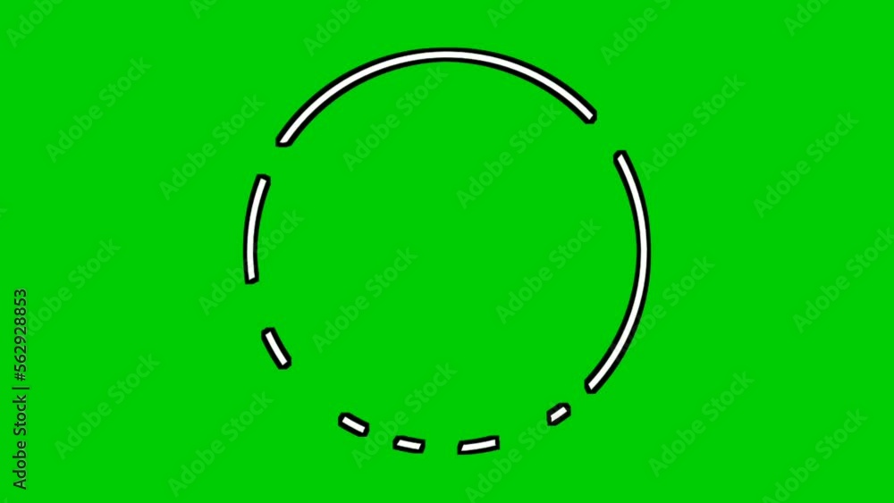 Poster animation simple cartoon rotating circle border motion graphics for video elements on green screen b