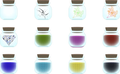 瓶と不思議な薬・ハーブ回復アイテム素材