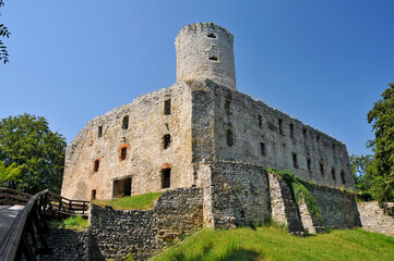 Fototapeta na wymiar Lipowiec Castle, ruins of the Krakow Bishops castle near Babice, Lesser Poland Voivodeship.