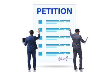 Businessman in petition application concept