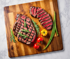 meat on a wooden board