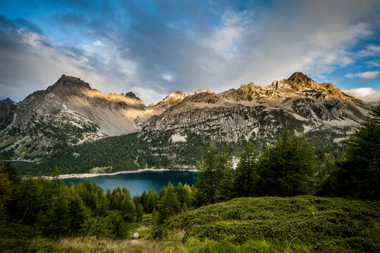Landscpe of muontains in Devero Natural Park, Lepontine Alps.