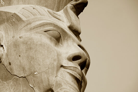 The face of Ramses II in the Luxor Temple in Southern Egypt.