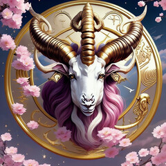 Fototapeta na wymiar Capricorn horoscope zodiac sign