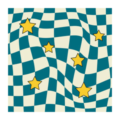 Retro distorted checkered background checkered flag seamless pattern