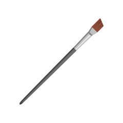 Painting angled brush for artists cartoon illustration. Paintbrush for drawing on white background, painter supply. Art, stationery concept