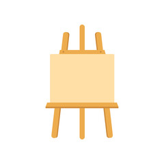 Canvas and easel for artists cartoon illustration. Canvas and easel for drawing on white background, painter supply. Art, stationery concept