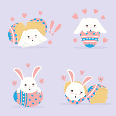Obraz na płótnie Canvas Easter egg and bunny illustration design