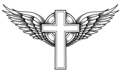 vector cross with wings