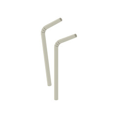 Recycle and reusable metal straws cartoon illustration. Metal straws. No plastic bags, reduce, reuse, recycle, go green slogan. Zero waste, ecology concept