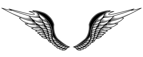 vector angel wings tribal tattoo