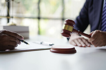 Businessman with lawyer discussing law firm business plan - Market Analysis Summary