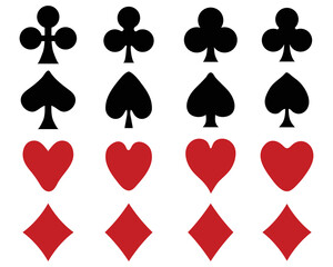 Set of playing cards symbols on white background - 562936859