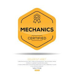 Creative (Mechanics) Certified badge, vector illustration.