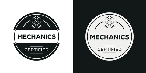 Fototapeta na wymiar Creative (Mechanics) Certified badge, vector illustration.
