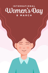 international womens day vertical poster in flat design