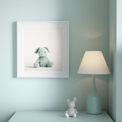 photo frame on background, basic setting, ideal for displaying artwork, photos, or printed materials.  Generative AI