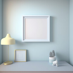 photo frame on background, basic setting, ideal for displaying artwork, photos, or printed materials.  Generative AI - obrazy, fototapety, plakaty