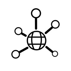 Global Networking Icon, Social Network Icon.