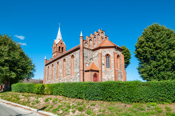 Fototapeta na wymiar Church of Our Lady of the Rosary in Popielewo, West Pomeranian Voivodeship, Poland