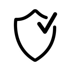 Shield icon, Security shield logotype with check mark.