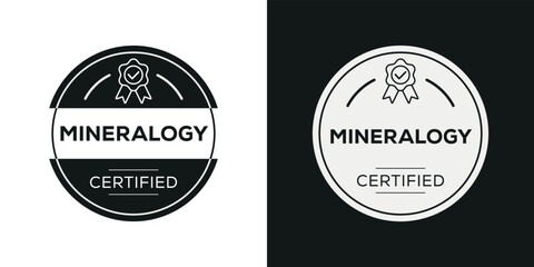 Fototapeta na wymiar Creative (Mineralogy) Certified badge, vector illustration.