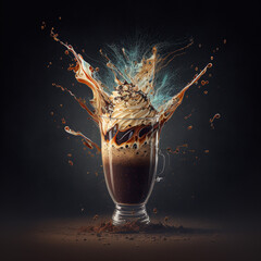Obrazy na Plexi  exploding coffee, generative AI 