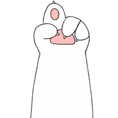 Cartoon cute paw cats clipart.