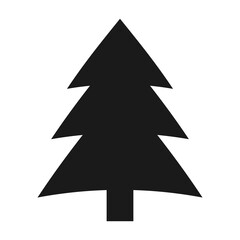 Fir-tree black icon. Christmas tree, symbol illustration.