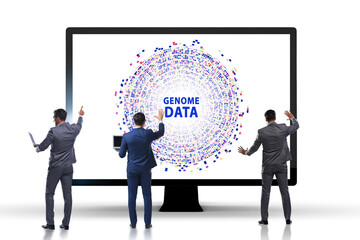 Businessman in genome data concept