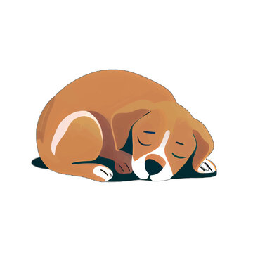 cute dog puppy sleeping vector illustration artwork