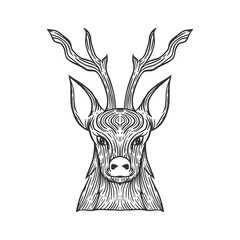 Deer head line art illustration