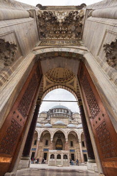 Shehzade Camii Mosque. Courtyard with a fountain of the Shehzade Camii Mosque. Landmarks of Turkey. Turkey. Istanbul