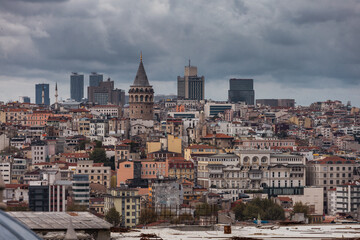 Fototapeta premium Cityscape of Istanbul.Old city with colored buildings.