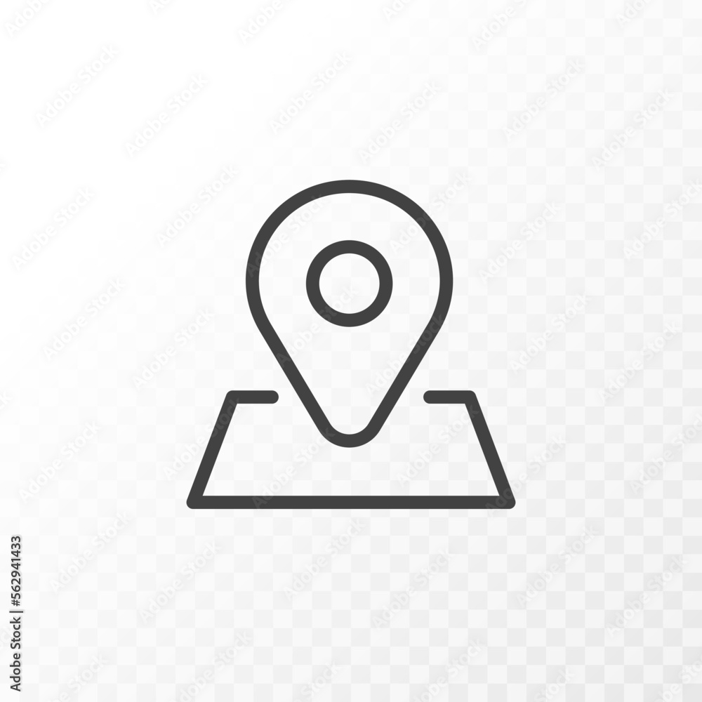 Aufkleber outline style ui icons collection. vector black linear illustration. map pin destination, navigation