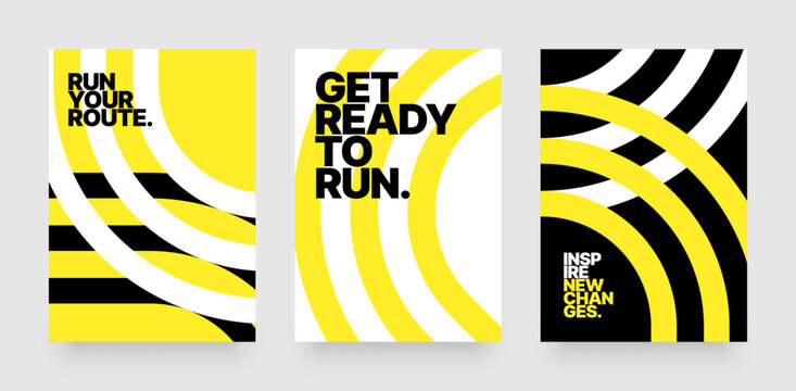 Vector Layout Template Design For Run, Championship Or Sports Event. Poster Design With Abstract Running Track On Stadium With Lane. Design For Flyer, Poster, Cover, Brochure, Banner Or Any Layout.