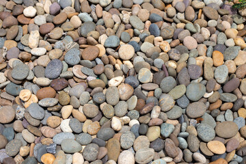 Pebbles, sea stones for background