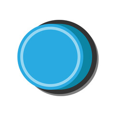 Blue button for control panel vector illustration. Retro terminal element, button. Technology, equipment concept