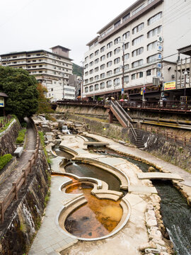 Kobe, Japan - October 27, 2016: Arima Onsen hot spring resort town, one of the oldest hot springs in Japan