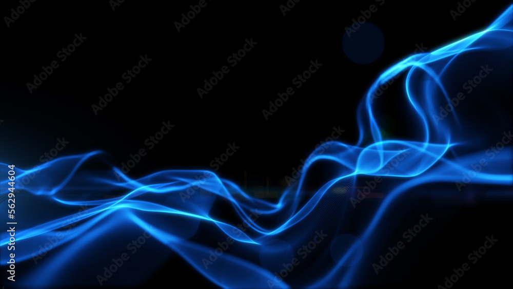 Aufkleber 3d rendering blue abstract background digital line and dots connect, Technology abstract background concept.