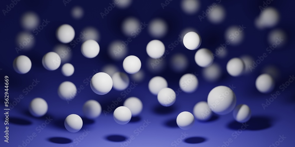 Aufkleber abstract 3d render. background with falling 3d balls. dynamic flying bubbles. modern trendy backgrou
