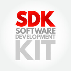 SDK - Software Development Kit is a collection of software development tools in one installable package, acronym text concept background