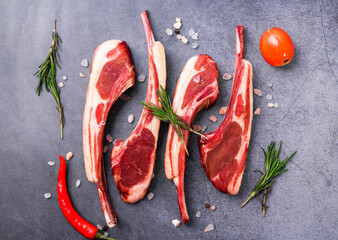Fresh delicacy Tomahawk lamb chops