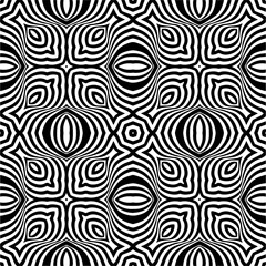 Vector pattern in geometric ornamental style. Black and white color.Seamless pattern.
